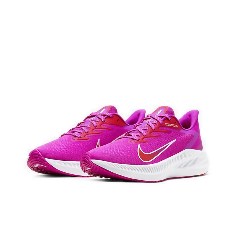 Nike Zoom Winflo 7 Cushioned Slip-Resistant Low-Top Running Shoes Women's Bright Pink-2