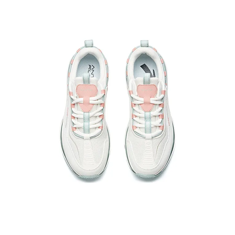 Anta Cushioning Slip Resistant And Abrasion Resistant Low Top A Prooo Running Shoes Women's White Green-3