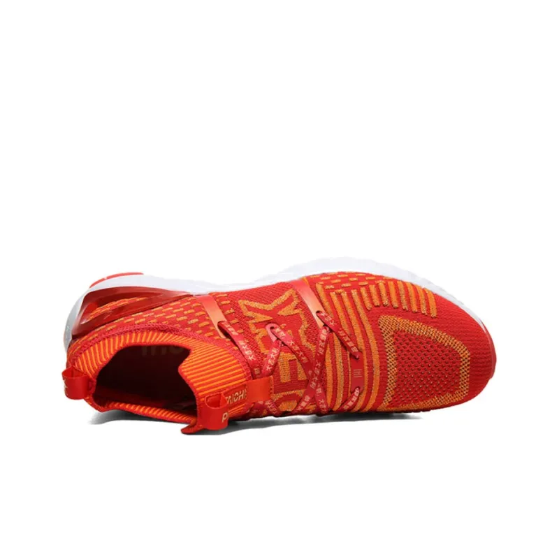 PEAK Taichi 1.0Plus 'Fu You' Durable Breathable Low Top Running Shoes Unisex Red Yellow-3