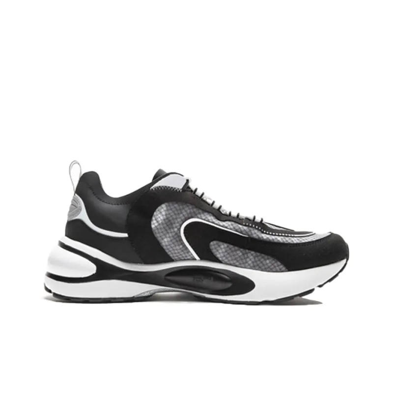 LiNing V8 Anti Slip And Wear Resistant Lightweight Low Top Running Shoes Men's Black White-1