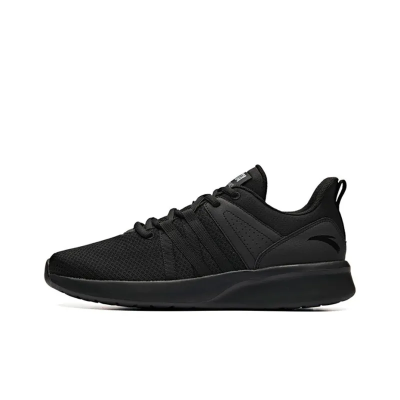 Anta Breathable Lightweight Low-Top Running Shoes Men's Black-0
