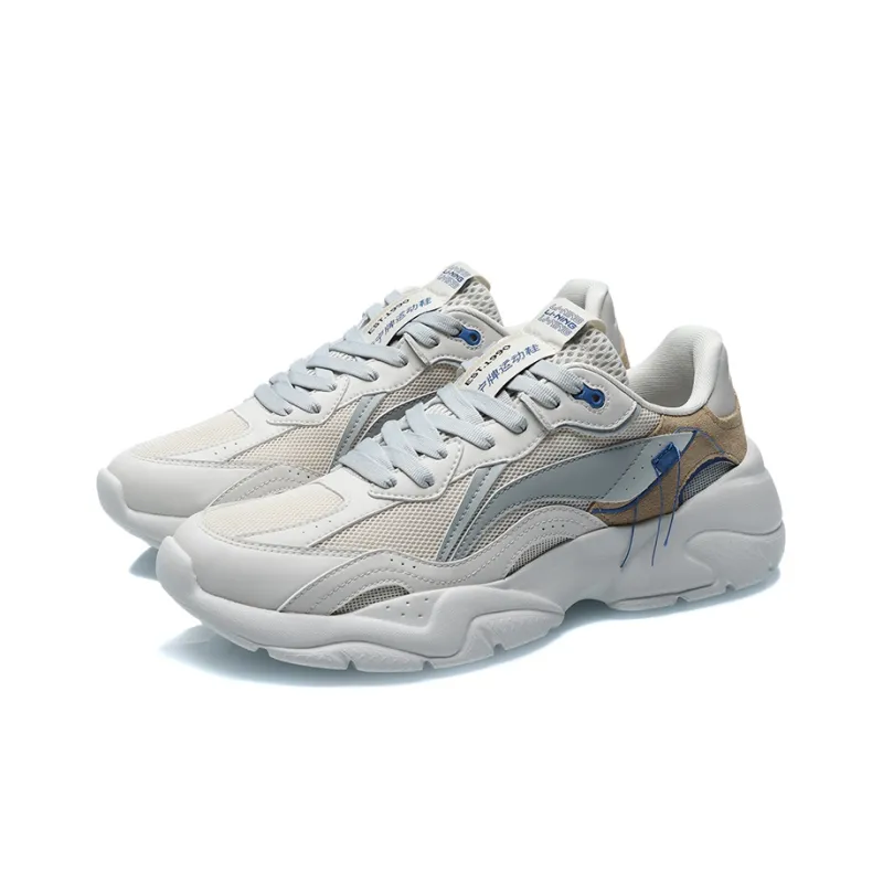 LiNing Anti Slip Wear Resistant Low Top Running Shoes Unisex Taupe-2