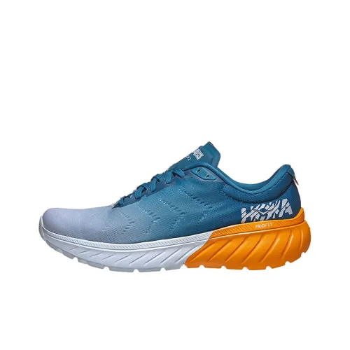 HOKA ONE ONE Mach 2 Running Shoes Men Low-Top Blue/Yellow