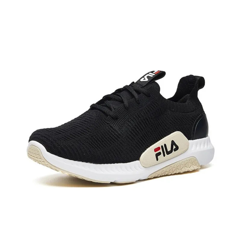 FILA FUSION Fantastic Cushioning Anti Slip Wear Resistant Breathability Low Top Running Shoes Women's Black White-1