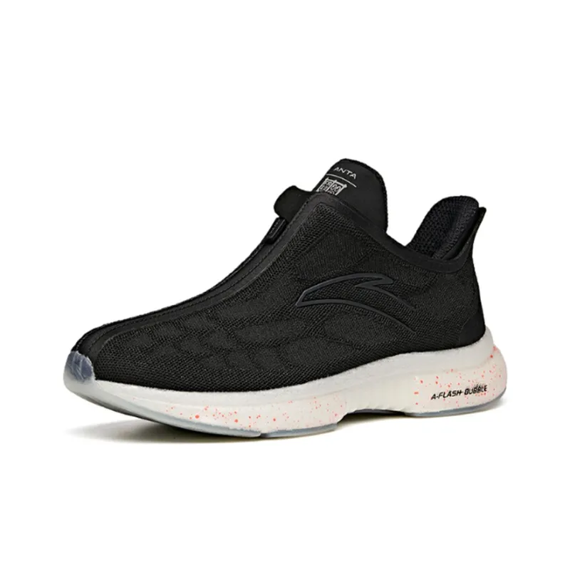 Anta Running Collection Jason Anti-Slip And Wear-Resistant Lightweight Low-Top Running Shoes Men's Black White-1
