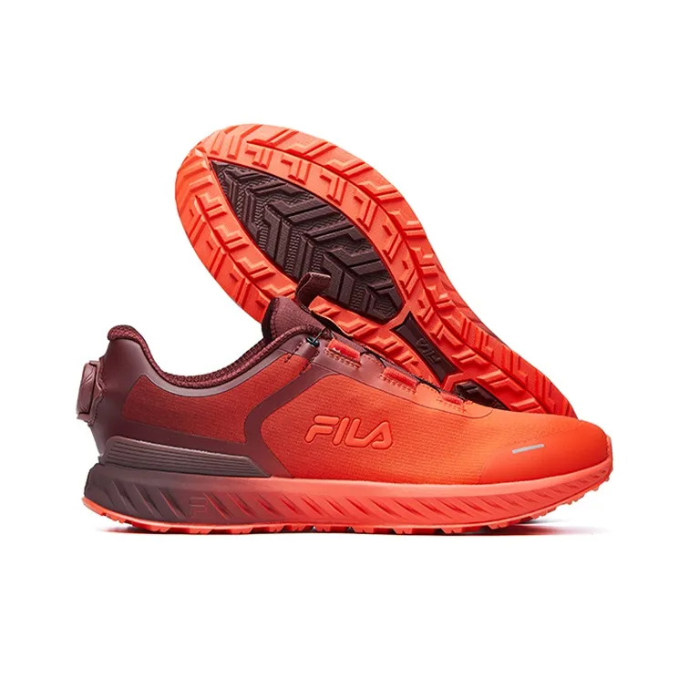 FILA Fence Cushioning Anti-Slip Wear-Resistant Breathability Low-Top Running Shoes Men's Red-4
