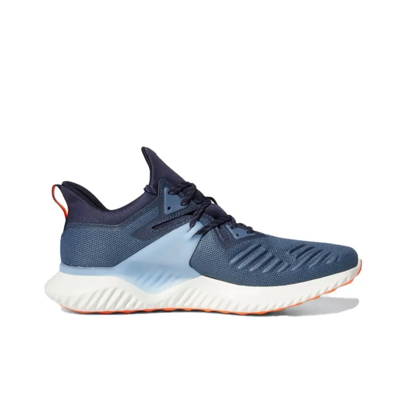 Adidas AlphaBounce Beyond 2 Anti Slip Wear Resistant Low Top Marathon Running Shoes Men's Blue Orange White-1