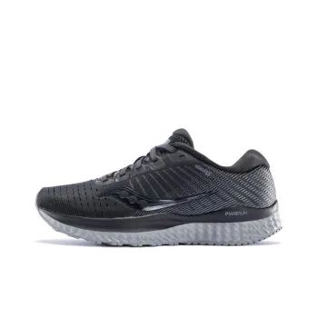 Saucony Guide 13 Slip Resistant Support Lightweight Low Top Running Shoes Women's Black Gray