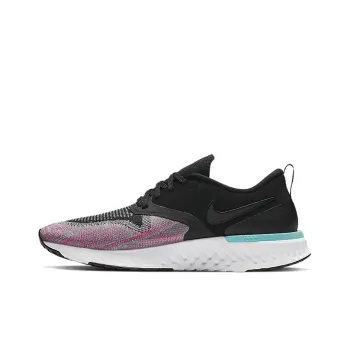 Nike Odyssey React 2 Flyknit Black Hyper Jade Ember Glow Women's