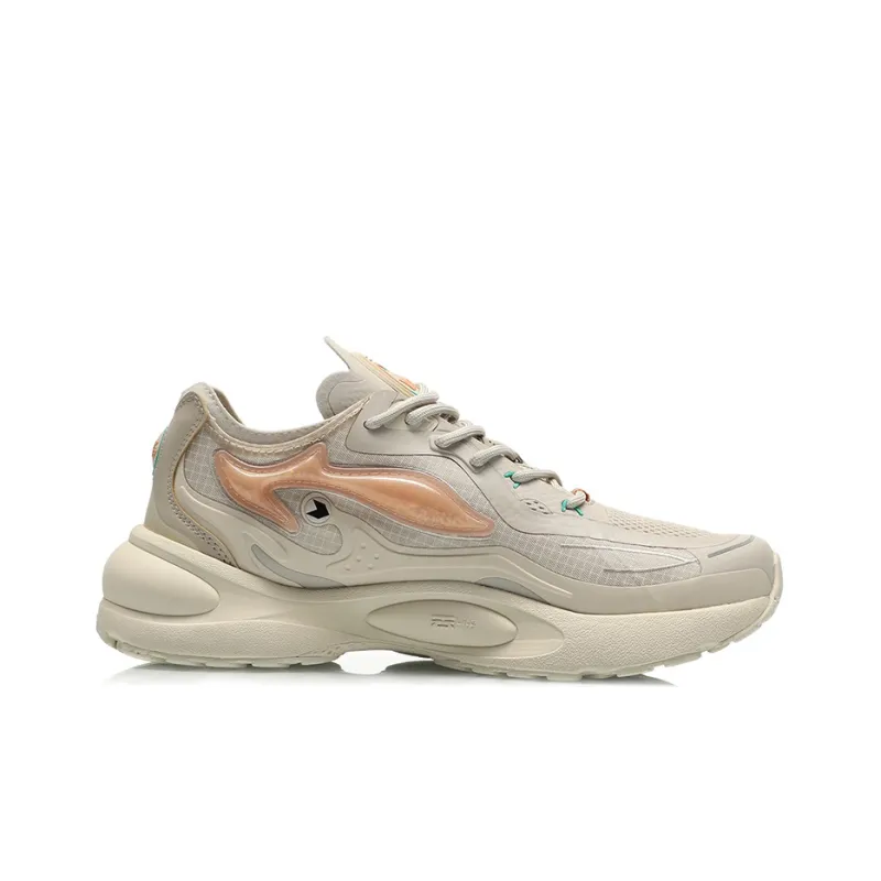 LiNing Cushioning, Slip Resistant, And Breathable Low Top Running Shoes Women's Cloud Rain Gray-1