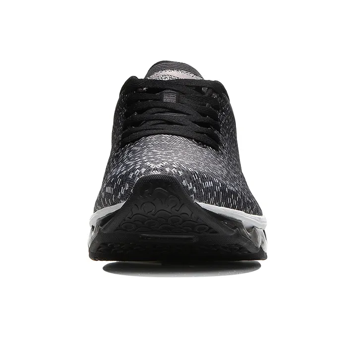 LiNing Photocopy Cushioned Anti-Slip Wear-Resistant Breathable Lightweight Low-Top Running Shoes Men's Black White-3