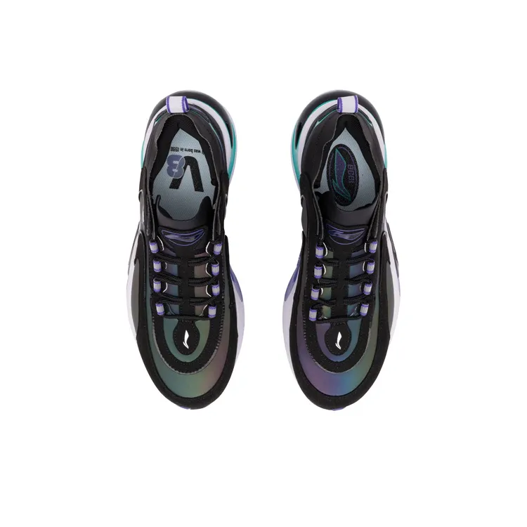 LiNing V8 Cushioning, Slip Resistant, And Abrasion Resistant Low Top Running Shoes Black White Blue-3