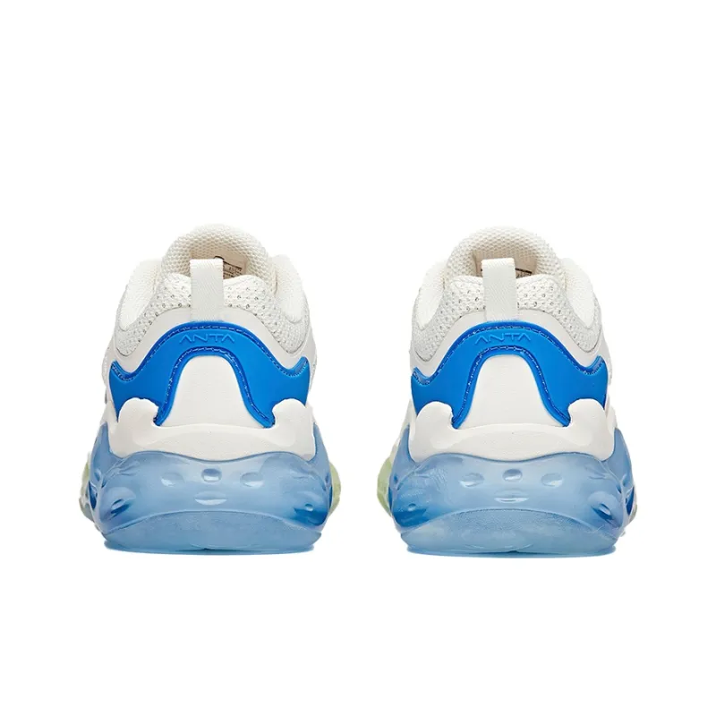 Anta Cushioning Anti-Slip And Wear-Resistant Breathable Coverage Support Low-Top Running Shoes Men's White Blue-3