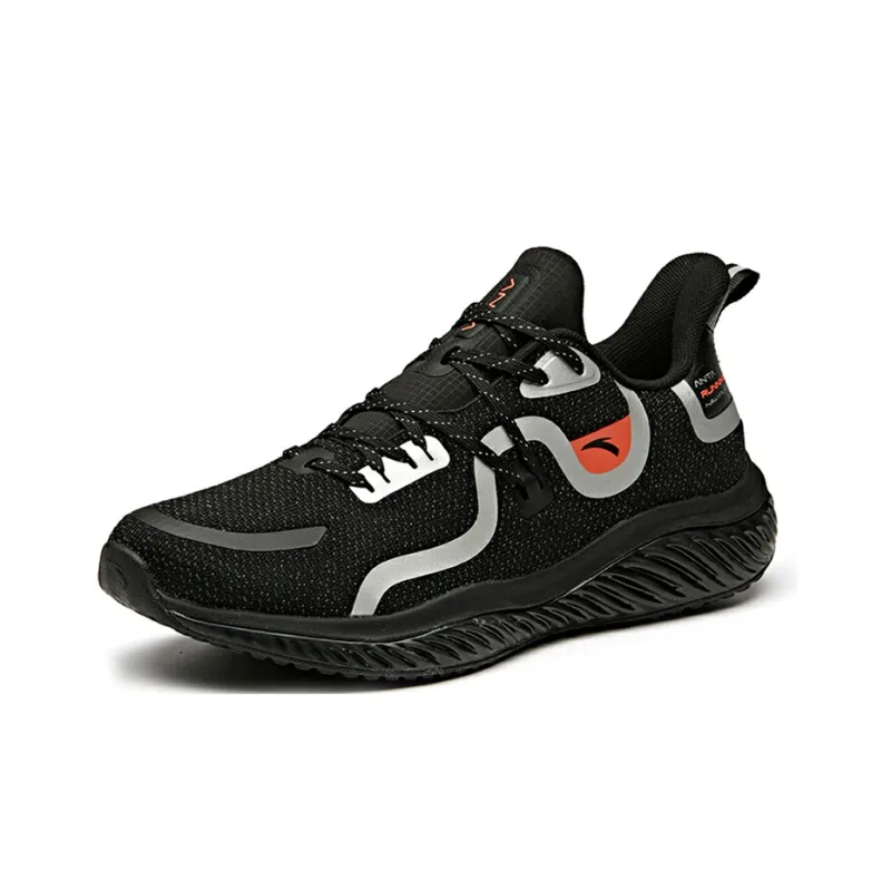 Anta Shock Absorbers Slip Resistant, Abrasion Resistant, Breathable Low Top Running Shoes Men's Black Silver-2