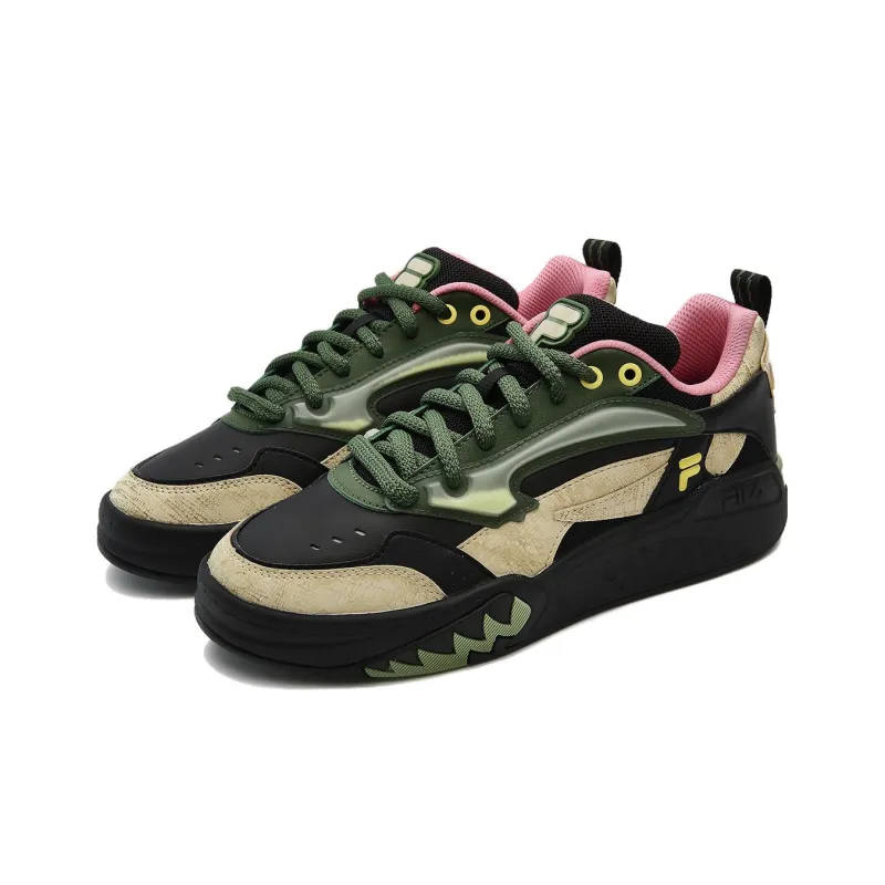 FILA FUSION Desperado Low Top Skate Shoes 'Black Green Beige' Women's-1