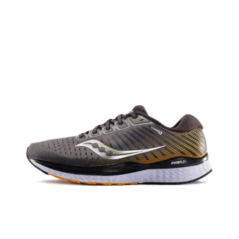 Saucony Guide 13 Non slip Lightweight Low Top Running Shoes Men's Gray Yellow