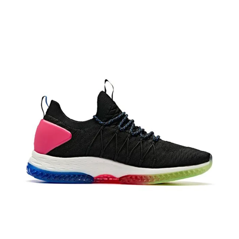 Anta Flashfoam Cushioning Rebound Low Top Running Shoes Women's Black-1