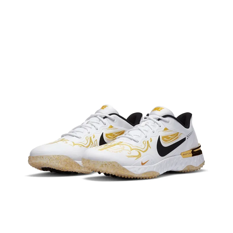 Nike Alpha Huarache Elite 3 Turf Premium White Metallic Vivid Gold-2