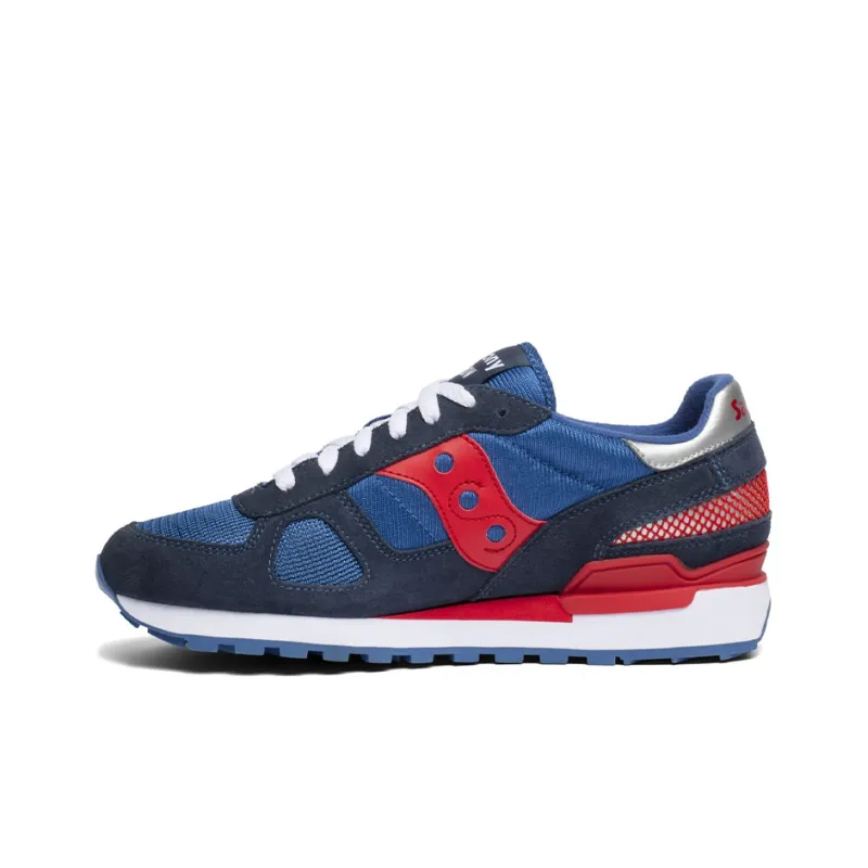 Saucony Shadow Original Non-slip Lightweight Low-Top Running Shoes Men's Dark Blue Red-0