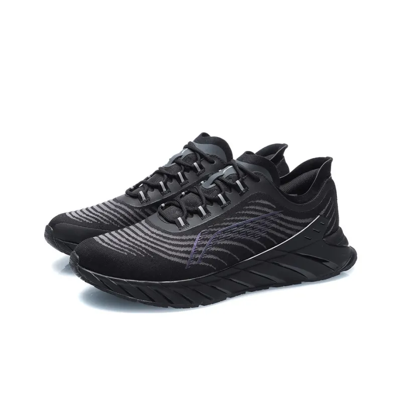 LiNing Cushioned Anti Slip Wear Resistant Breathable Lightweight Low Top Running Shoes Unisex Black-2