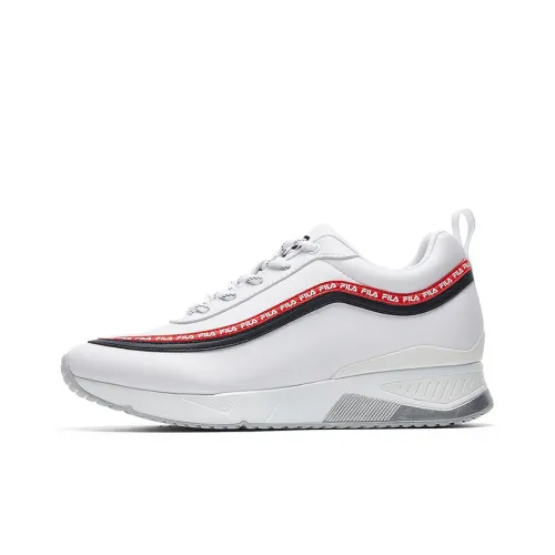 FILA Height Increasing Cushioning Wear-Resistant Low-Top Running Shoes Women's Group White
