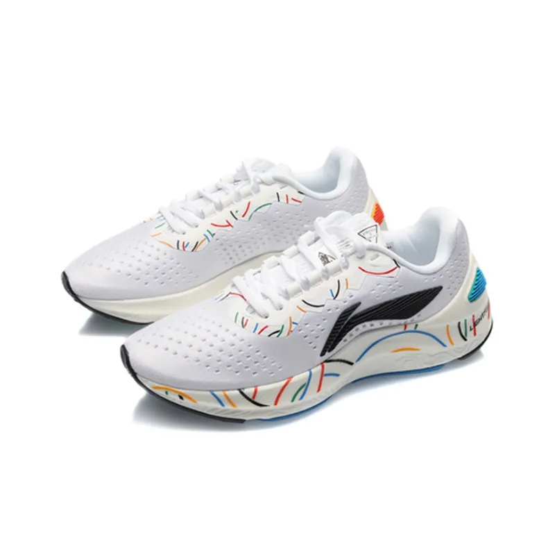 LiNing Arashi Cushioning Anti Slip And Wear Resistant Low Top Running Shoes Men's White Black-2