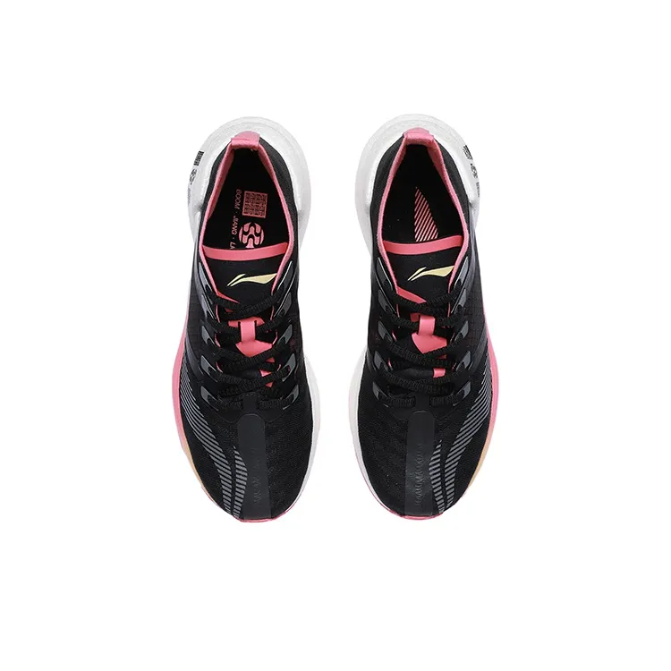 LINING Jueying Essential Running Shoes Women's Low Top Black/Pink-3