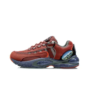 LiNing Cushioning Anti Slip Wear Resistant Breathable Supportive Lightweight Low Top Running Shoes Men's Red Blue