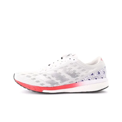 Adidas Adizero Boston 9 White Scarlet