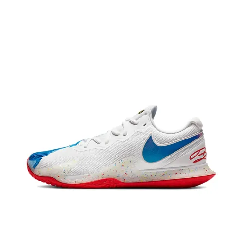 Nike Air Zoom Vapor Cage 4 HC Running Shoes Men Low-Top White/Electronic Green/Enchanting Red/Transparent Blue