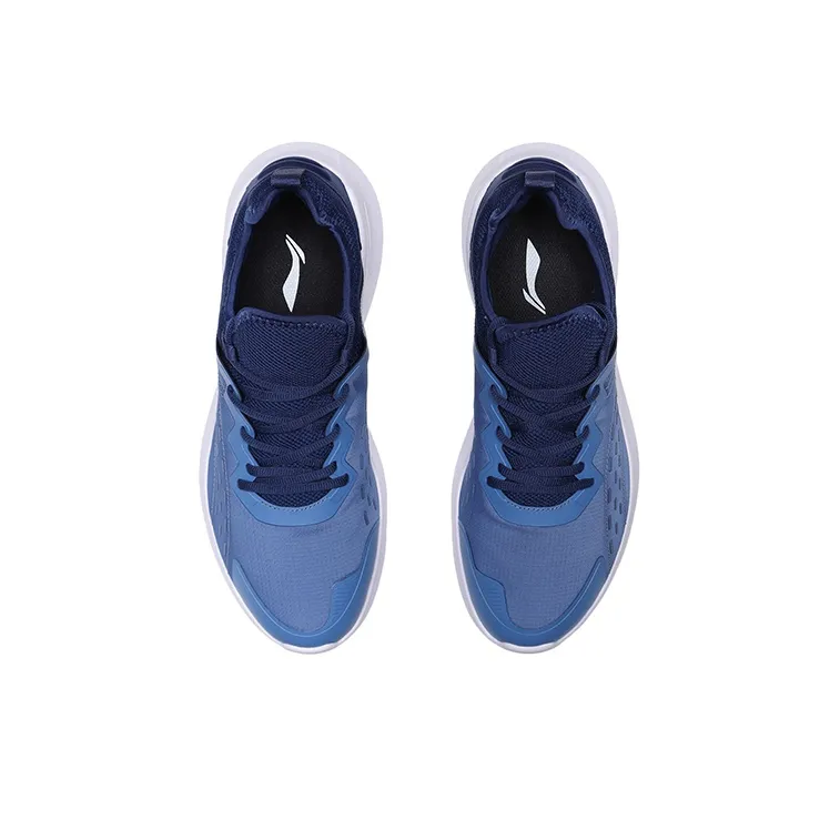 LiNing Shock Absorbers With Slip Resistant And Abrasion Resistant Properties Low Top Running Shoes Men's Blue White-3