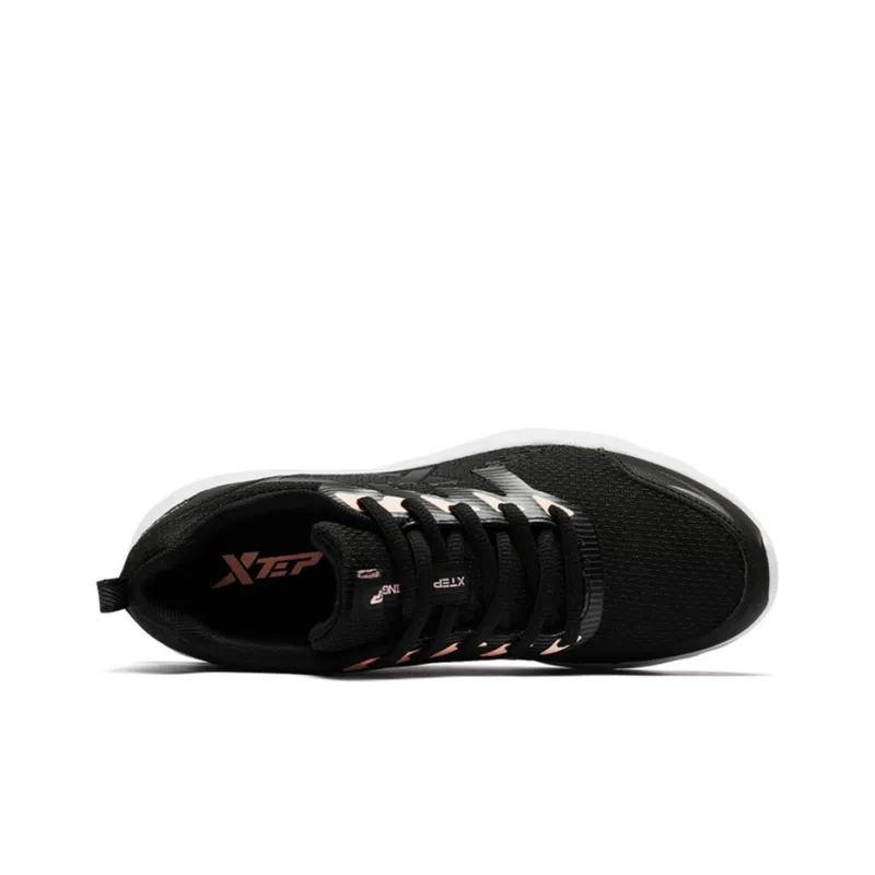 XTEP Blade Anti Slip Wear Resistant Low Top Casual Running Shoes Women's Black Pink Red-2