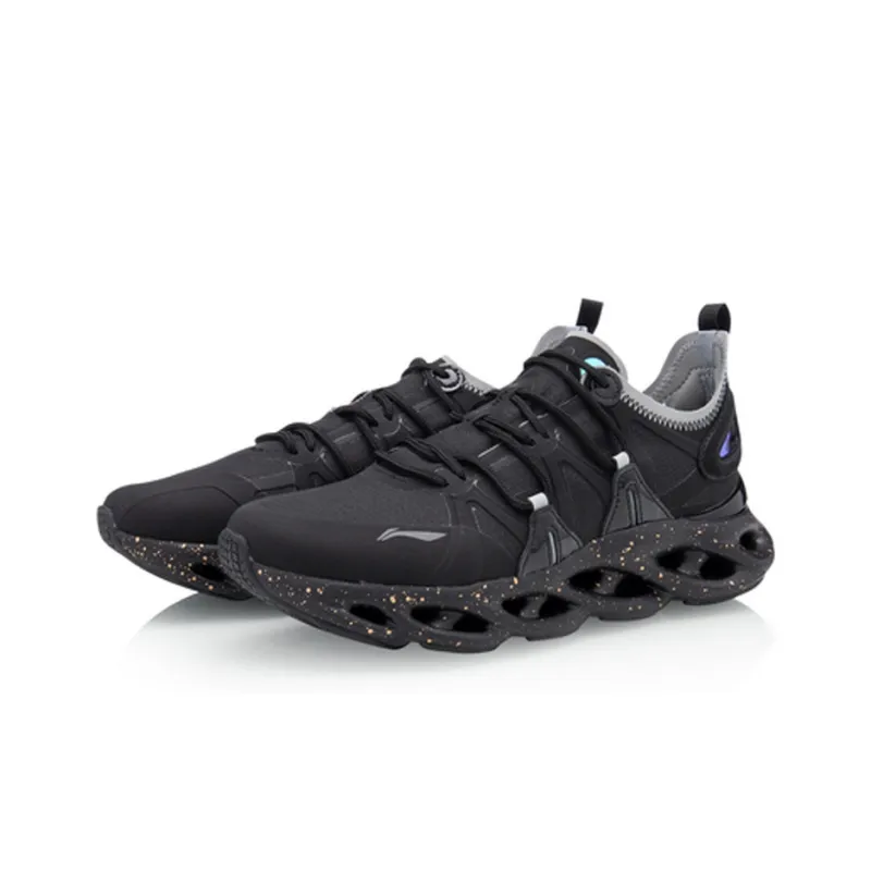 LiNing Li Ning Arc Lightweight Cushioning Rebound Low Top Running Shoes Women's Standard Black-2
