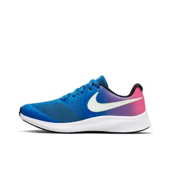 Nike Star Runner 2 Cushioned Slip-Resistant Low-Top Running Shoes GS Blue Pink Gradient