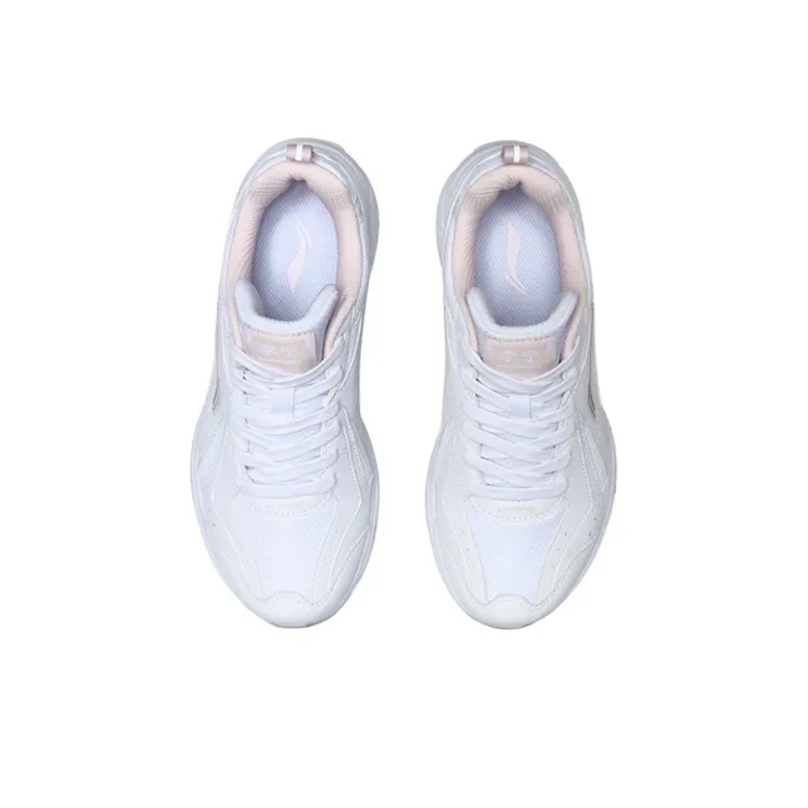 LiNing Low Top Running Shoes Women's White Weak Pink-3