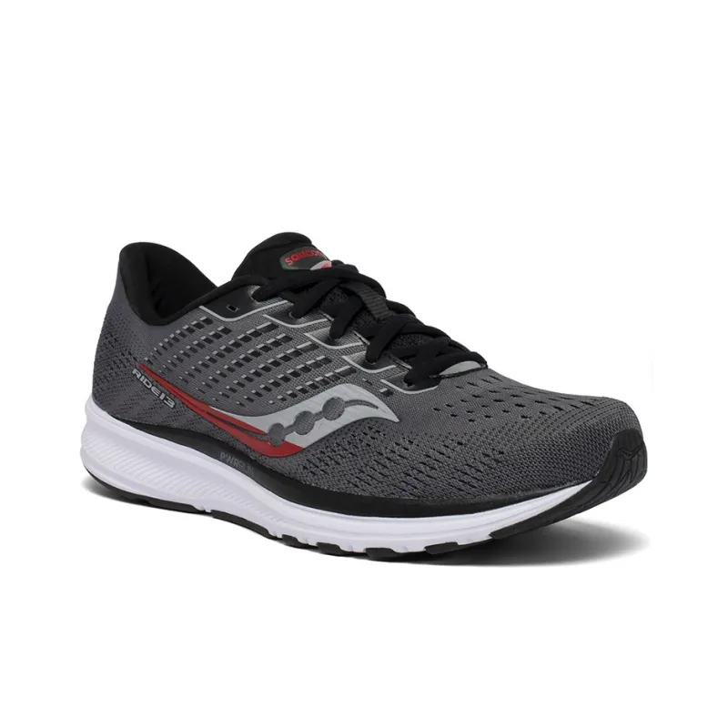 Saucony Ride 13 Low Top Running Shoes Men's Charcoal Black-2