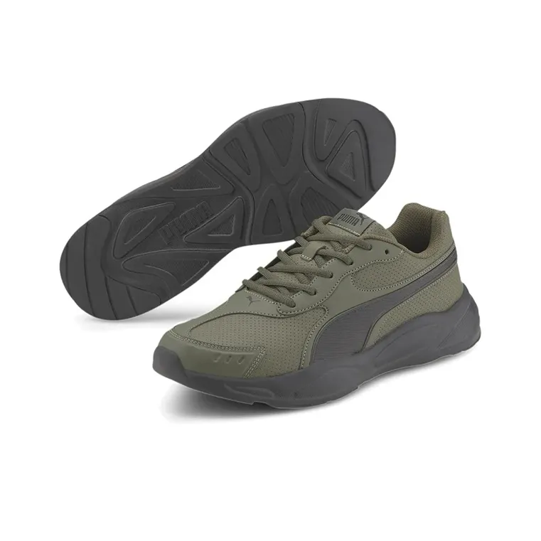 PUMA 90s Runner Running Shoes Unisex Low-Top Army Green/Black-4