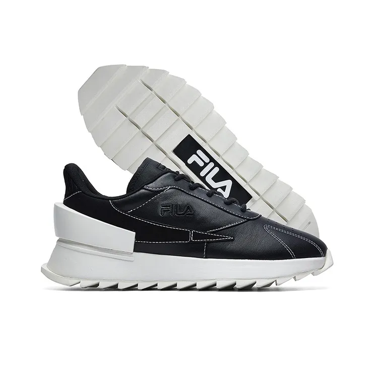 FILA FUSION Cushioning Anti Slip And Wear Resistant Low Top Running Shoes Women's Black-4