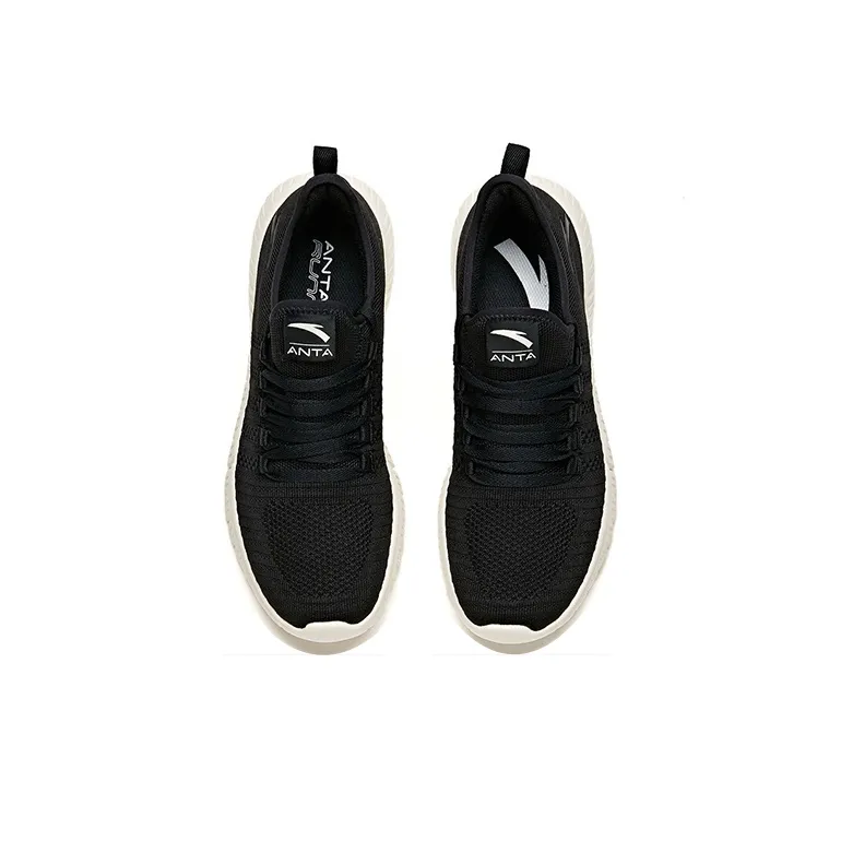 Anta Breathable Low-Top Running Shoes Men's Black White-2