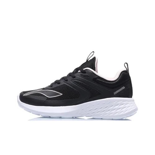 LiNing Cushioning Mid-profile Low Top Running Shoes Women's Black White