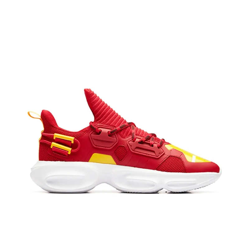MARVEL x Anta Cushioned Slip Resistant Low Top Running Shoes Men's Red Yellow-1