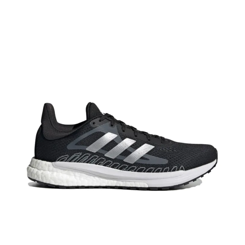 Adidas Solar Glide 3 Breathable Low-Top Running Shoes Women's Black Silver-1