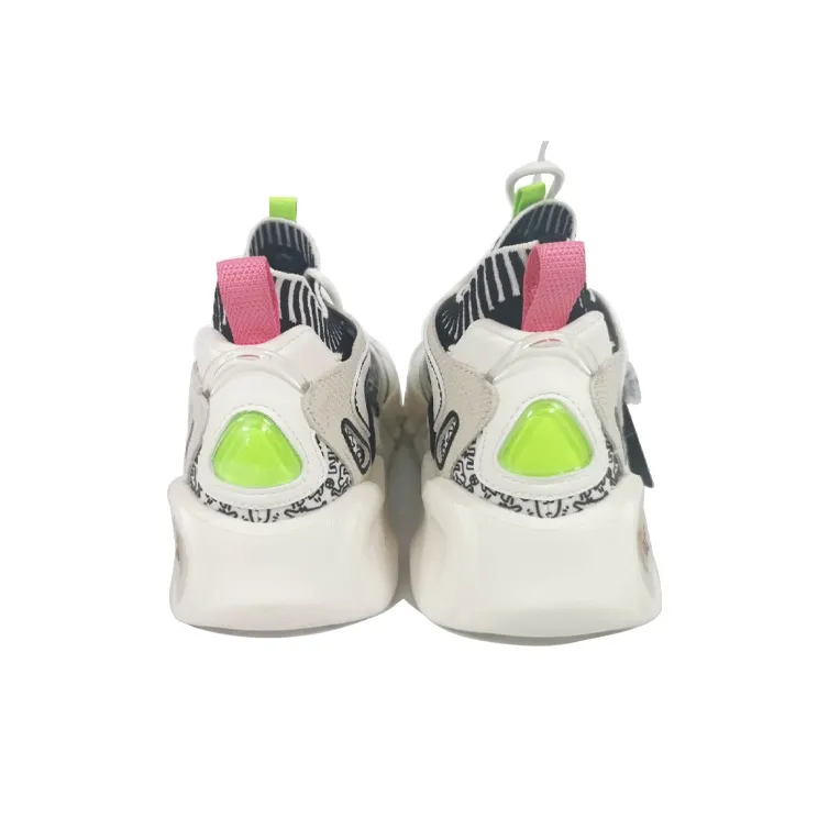 Keith Haring x Anta Cushioned Slip-Resistant Abrasion-Resistant Mid-Top Running Shoes Men's White Black-2