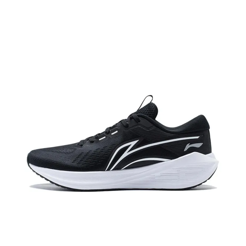 LiNing Wave V2 Cushioning, Slip Resistant, And Abrasion Resistant Low Top Casual Running Shoes Men's Black-0
