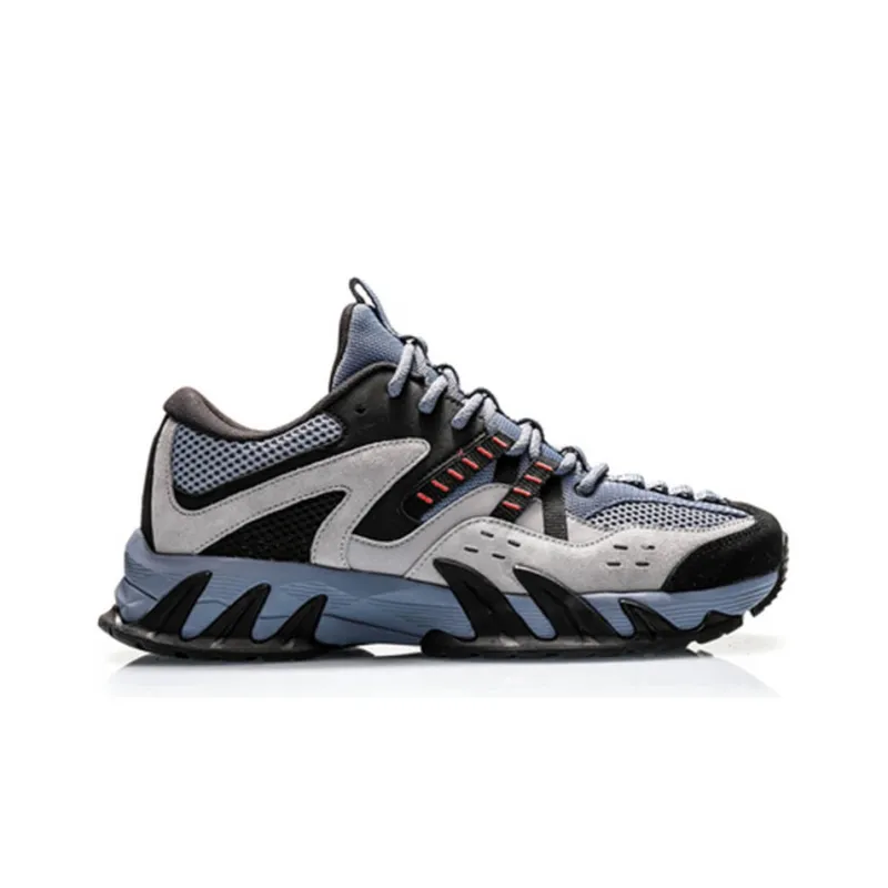 LiNing Low Top Running Shoes Men's Gray Blue-1