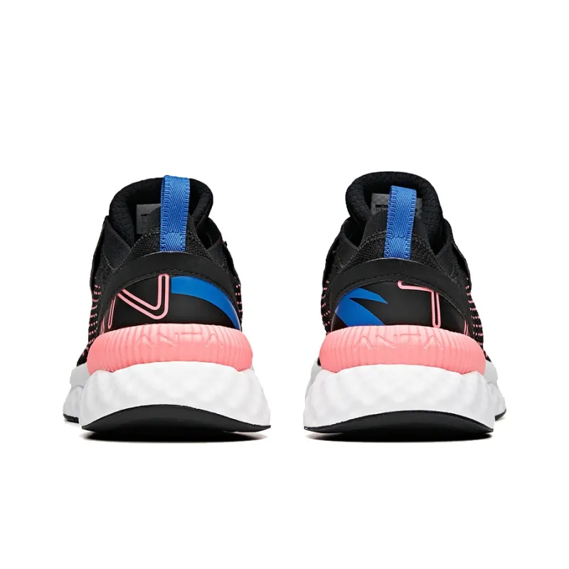 ANTA Running Shoes Women's Low Top Black/Fluorescent Neon Pink/ANTA White-3