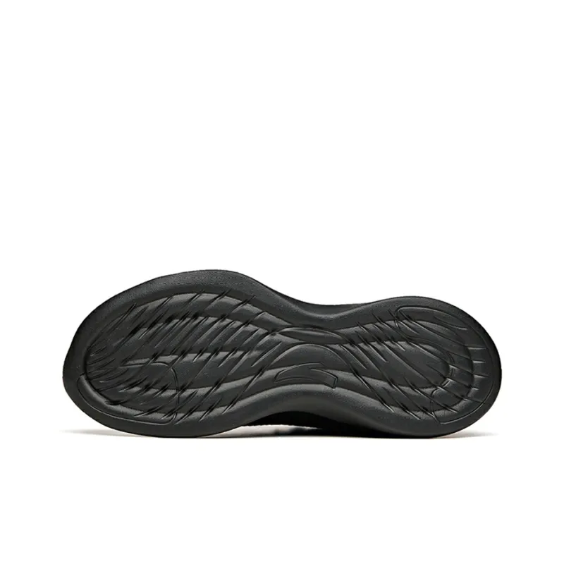 Anta Running Collection Cushioned Slip Resistant Abrasion Resistant Low Top Running Shoes Men's Black-4