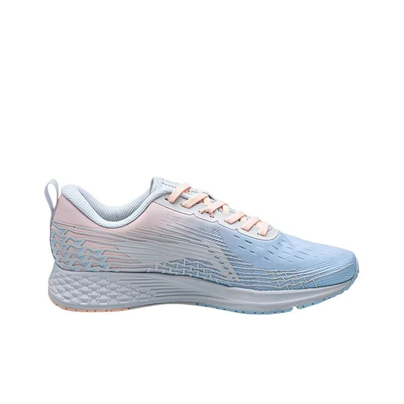 LiNing Red Hare 4 Cushioned Abrasion Resistant Slip Resistant Low Top Running Shoes Women's Blue Pink-1