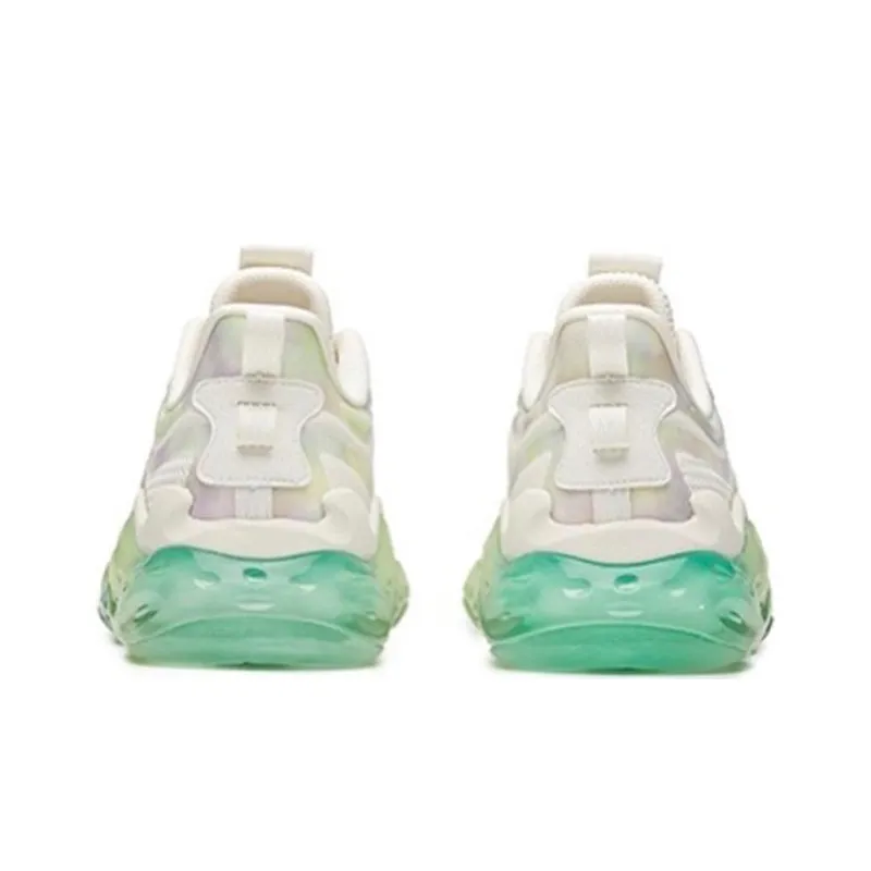 Anta Cushioning Coverage Support Balance Low Top Running Shoes White Green-4