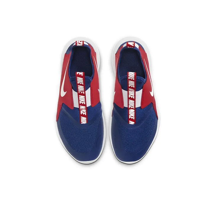 Nike Flex Runner Cushioned Slip-Resistant Low-Top Running Shoes GS Blue Red-4